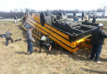 1 hospitalized, 26 released after Griffith High School bus crash
