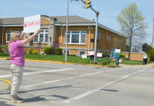 Cruz Fans Wave Signs Downtown