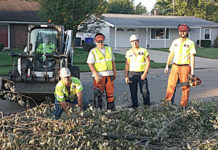 Warsaw Public Works employees help with Kokomo devastation