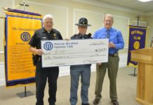 Breakfast Optimists donate $1,000 to FOP Christmas with a Cop