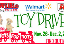 Willie 103.5 Toy Drive Starting Saturday