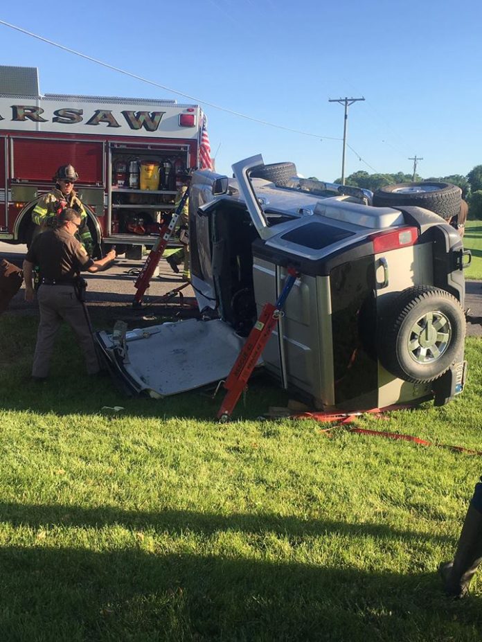 Three taken to hospital after rollover crash in Warsaw - News Now Warsaw