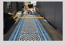 Decorative inlay brightens Warsaw alley