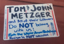 Stickers found on County Courthouse benches condemn Nazis