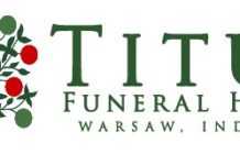 Titus Funeral Home in Warsaw has blue lights in support of law enforcement