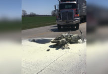 Crash between semi and motorcycle leaves one dead