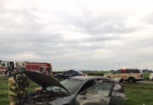 Three injured in crash on County Farm Road and 800 S