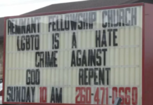 Indiana church that had anti-LGBTQ sign reportedly forced out of building