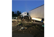 Semi truck falls from bridge and crashes onto Toll Road