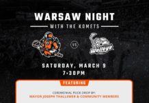 Warsaw Night with the Komets is Saturday March 9