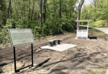 Winona Lake Heritage Trail sculpture dedicated to Tony Elliott