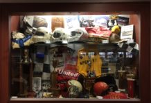 Warsaw Speedway memorabilia on display at Warsaw Community Public Library