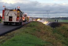 Tanker Truck Rolls and Bursts Into Flame, Driver Escapes with Minor Injuries