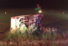 Three injured in Sunday night single-vehicle crash