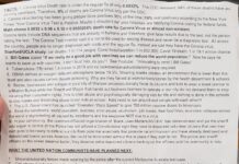 Chapman Lake Residents Receive Paper On COVID ‘Facts’