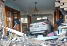 Car crashes into home in Warsaw Tuesday afternoon