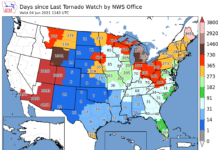 Fairly calm weather continues as severe weather has been non-existent