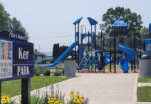 Ribbon cutting held at Ker Park Tuesday dedicating new equipment