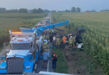 Sunday rollover crash injures two, including Warsaw teen