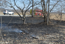 Train Leaves Trail Of Grass Fires Along U.S. 30
