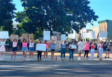 Pro-Choice Protestors Gather At Courthouse Square