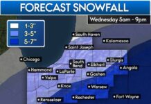 Snowfall prediction: 5 to 7 inches in Warsaw Wednesday