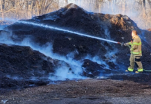 Firefighters douse mulch fire