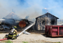 Fire destroys barn south of Warsaw