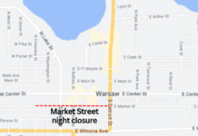 Tonight’s work on Market Street begins a month of roadwork in Warsaw