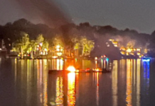 Barge catches fire during Tippecanoe Lake fireworks display