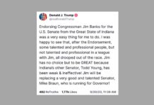 Trump touts Banks and Braun while ripping Young