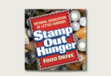 Mail carriers collecting canned food items Saturday