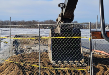 Old Center Lake pier being pulverized, will be removed