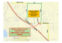 Old Road 30E in Warsaw will be closed Thursday for emergency repairs