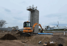 Elevator shaft takes shape as construction revs up at Reuben Williams Lofts