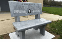 Bench honoring memory of murder victim unveiled in North Webster