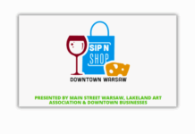 Sip and Shop in Warsaw features art, wine and shopping on Friday
