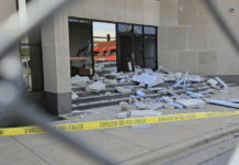 Cement entryway at Kosciusko Justice Building collapses