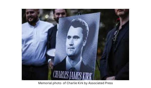 Memorial photo Charlie Kirk by AP