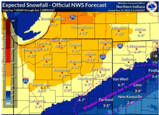 Heaviest snowfall expected today from 3-10 p.m.