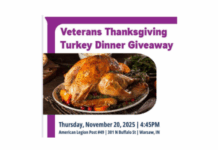 50 Thanksgiving dinner packages available tonight to local veterans