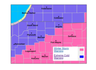 More frigid temps and light snow expected today in Warsaw