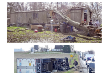 Kosciusko wind damage: Truck tipped over, mobile home crushed by tree