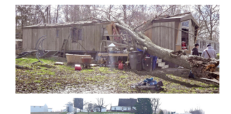 Kosciusko wind damage: Truck tipped over, mobile home crushed by tree