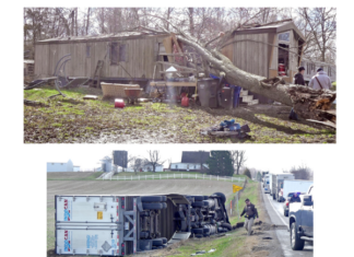 Kosciusko wind damage: Truck tipped over, mobile home crushed by tree