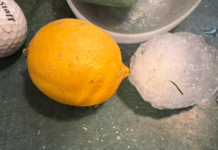 Widespread storms produce hailstone in Huntington County the size of a lemon