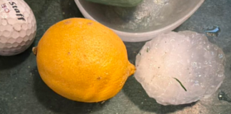 Widespread storms produce hailstone in Huntington County the size of a lemon