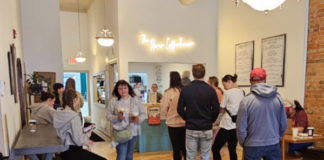 The River opening 6th and 7th coffee shops in Kosciusko County this month The River Coffee on West Center Street in downtown Warsaw was busy Saturday during its grand opening in their shared space with Generous Coffee. News Now Warsaw photo by Dan Spalding.
