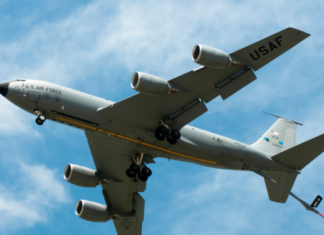 KC-135 Stratotanker flyover part of a June 6 celebration for 250th birthday