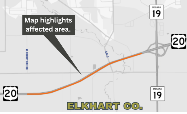 Map highligts affected area.